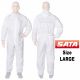 Genuine Sata 129460 Large [L] White Paint Overalls Elasticated Wrists/Ankles