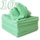 10 x Micro Fibre Cloths Large Super Soft Washable Green Duster Car Home Work