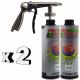 Pro Range 2 x 1 Litre Black Stone Chip + Spray Gun Can be over Painted Paintable
