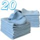 20 x Micro Fibre Cloths Large Super Soft Washable Blue Duster Car Home Work