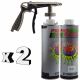 Pro Range 2 x 1 Litre White Stone Chip + Spray Gun Can be over Painted Paintable