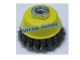 Yellow ZIP Wheel Twisted Knot Wire Cup Brush 115mm 4.5 Grinder Rust Paint